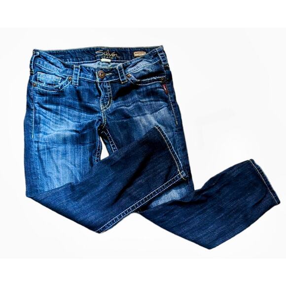 Silver Jeans Denim - Silver Jeans Santorini Women's Size 29 Blue Straight Leg Stretch Denim Capri